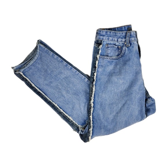 Cali 1850 Jeans Womens Size 3/26 High Rise Dark Two Toned Blue Denim Pants - Picture 3 of 9